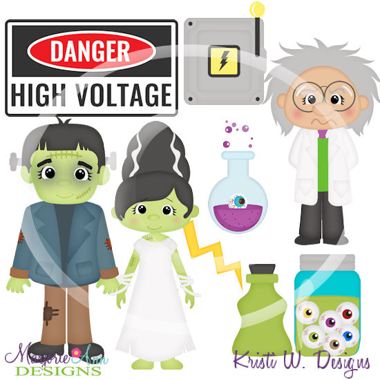 Frankenstein Halloween SVG Cutting Files/Paper Piecing +Clipart - Click Image to Close